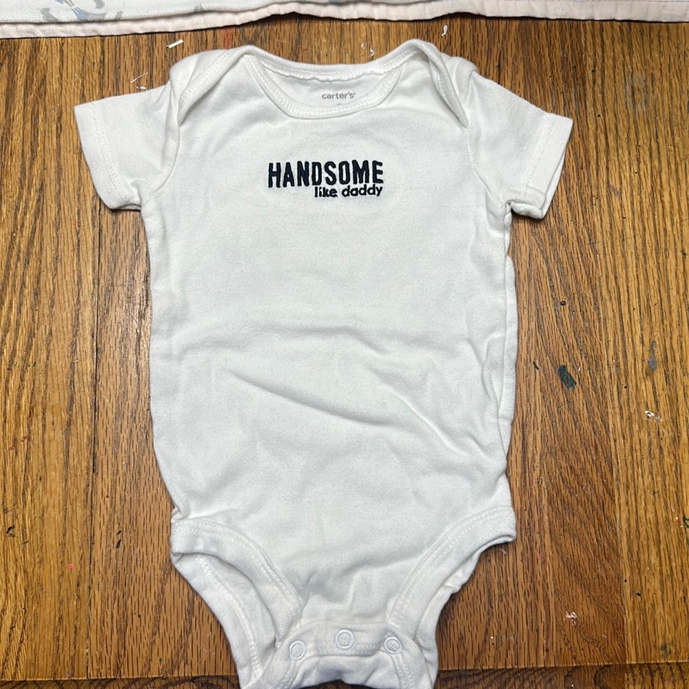 carters “handsome like daddy” onesie
